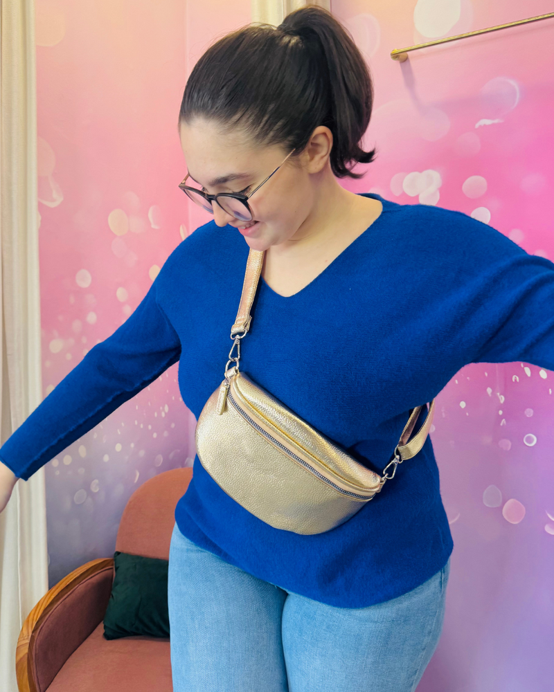 🎒 Sac banane en cuir – 11 coloris (mats & métallisés)