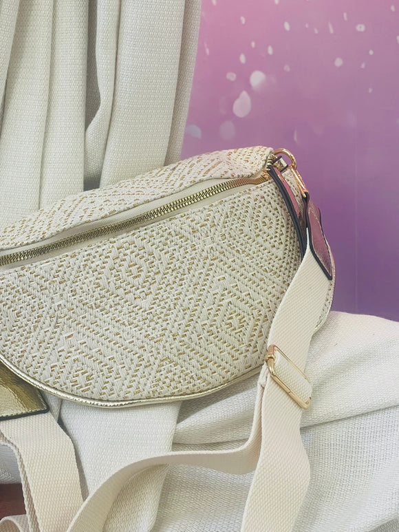Sac Banane Tissé Beige