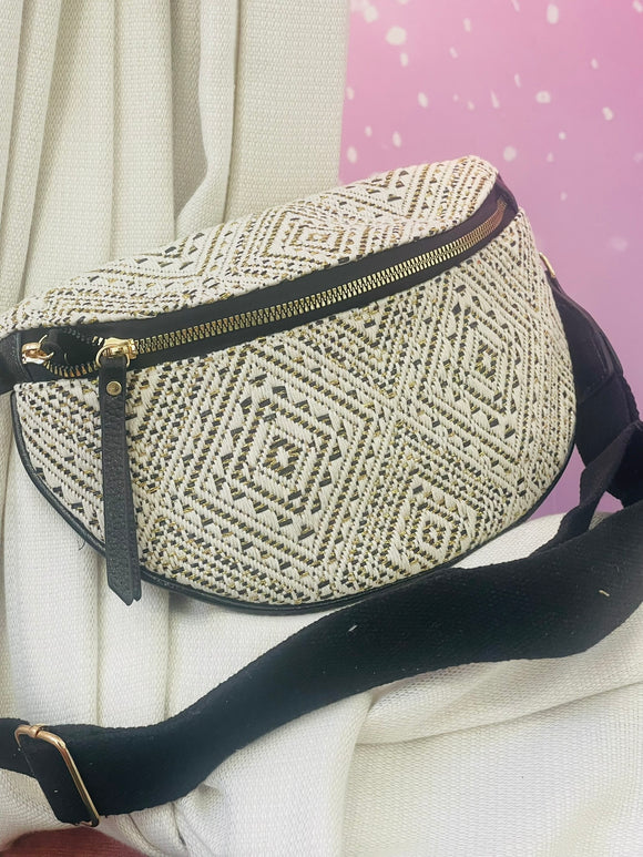 Sac Banane Tissé Noir