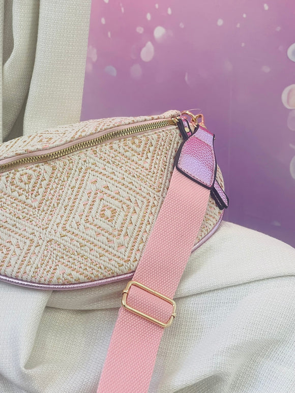 Sac Banane Tissé Rose