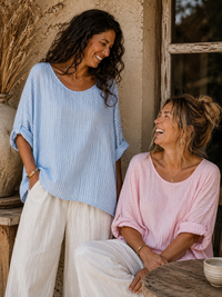 Top Oversize Rayé 100% Coton Bohème – Taille Unique | 4 Coloris