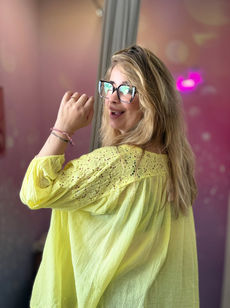 💛 Blouse - Ibiza - Coton - Jaune