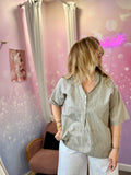 🤎 Blouse brodée sable – Élégance naturelle & confort ultime