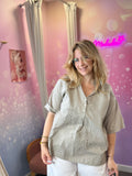 🤎 Blouse brodée sable – Élégance naturelle & confort ultime