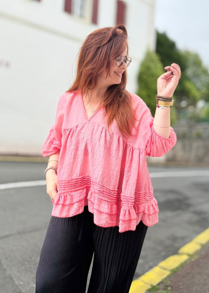 blouse rose hyper tendance 