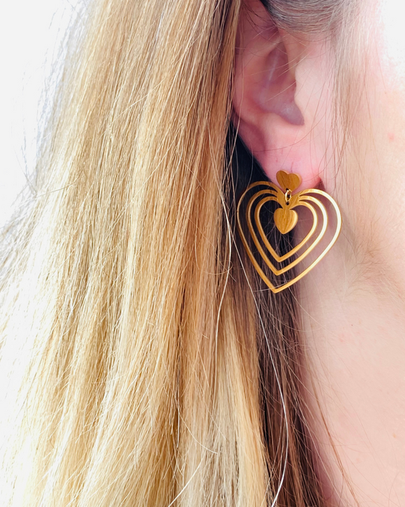 Boucles d'oreilles - coeur - acier inoxydable