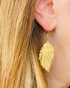 Boucles d'oreilles - plume - acier inoxydable