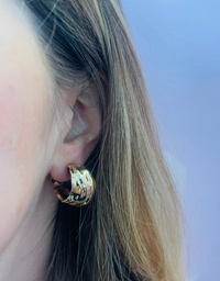 boucle d'oreilles clip acier inoxydable dorées chic