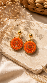 Boucles d'oreille | Acier inoxydable | Perles de rocailles - plusieurs couleurs