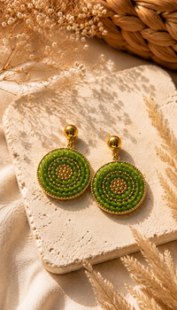 Boucles d'oreille | Acier inoxydable | Perles de rocailles - plusieurs couleurs