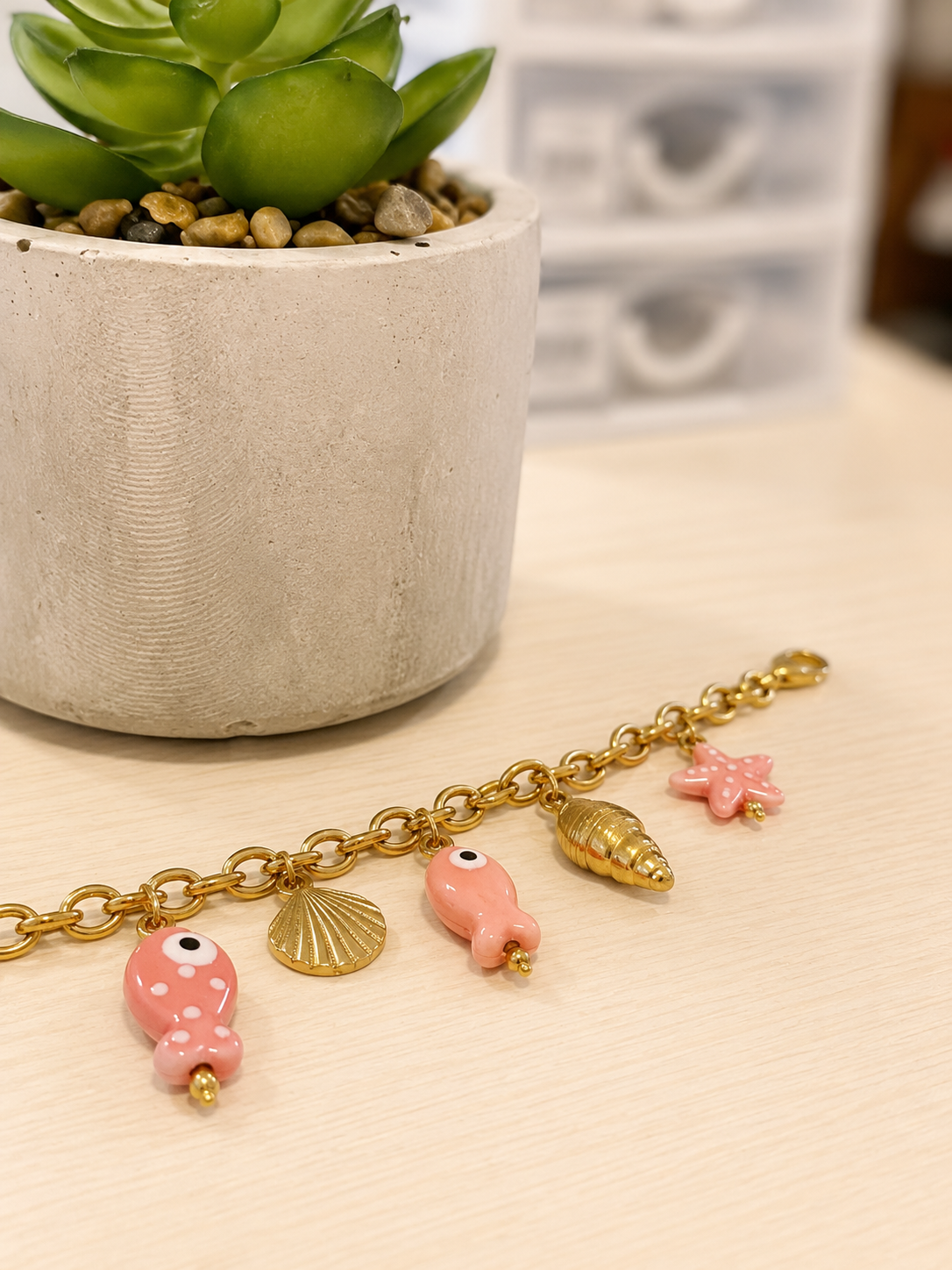 Bracelet Breloques Doré – Édition Été Bohème | Modadom ✨