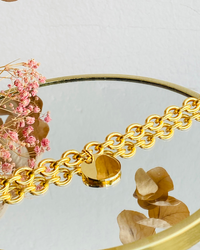 Bracelet - grosse maille - pampille - acier inoxydable - personnalisable