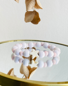 Bracelet - élastique - perle rose