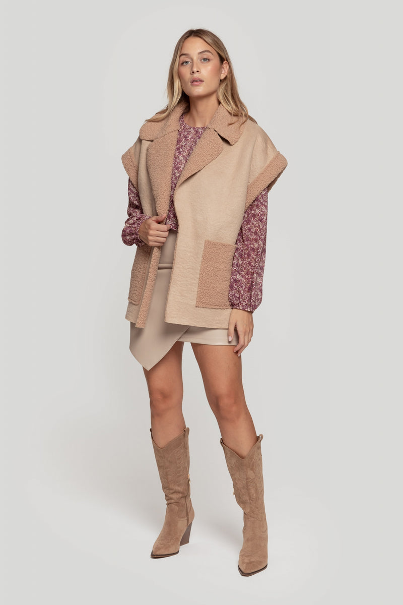 Gilet - moumoute - Beige - Taille L