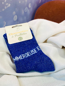 Chaussettes à paillettes – "Emmerdeuse"