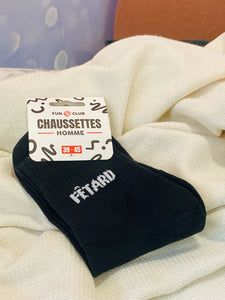 🧦 Chaussettes homme – "FÊTARD" (Noir)