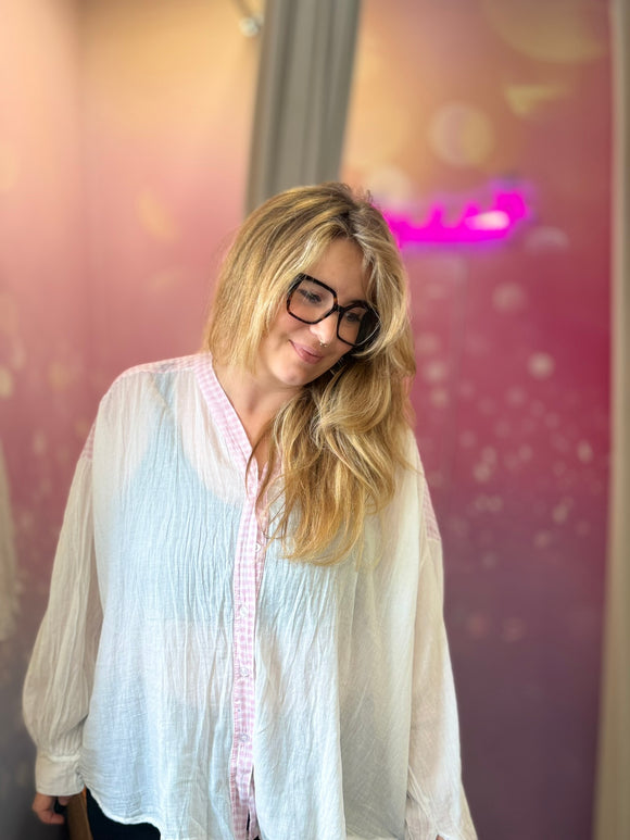 💗 Blouse - Vichy - Coton - Rose