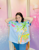 Chemise Vintage - "Peace & Love" - 🌈