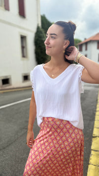 Débardeur - léger - broderie manches
