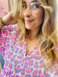 💖 Robe longue imprimé léopard rose – fun & féminine