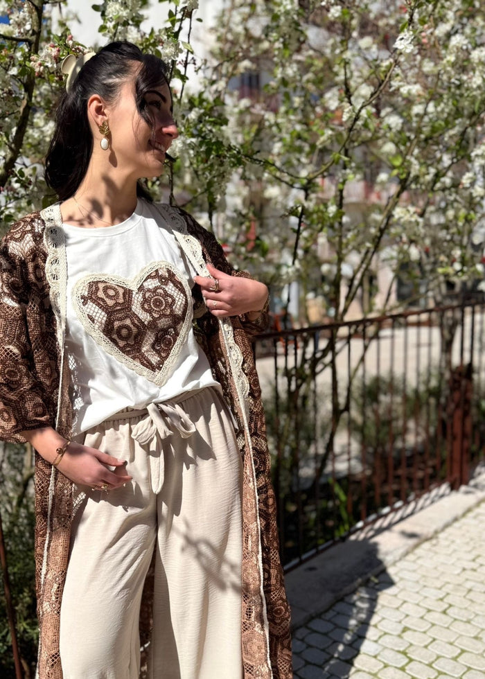 T-shirt Corazon Brodé