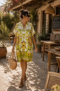 Robe Kaftan Imprimée – Taille Unique