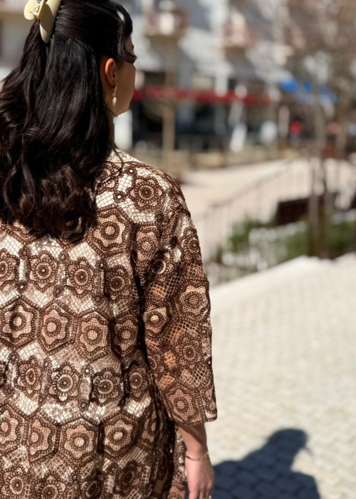 Long Gilet Bohème Chocolat