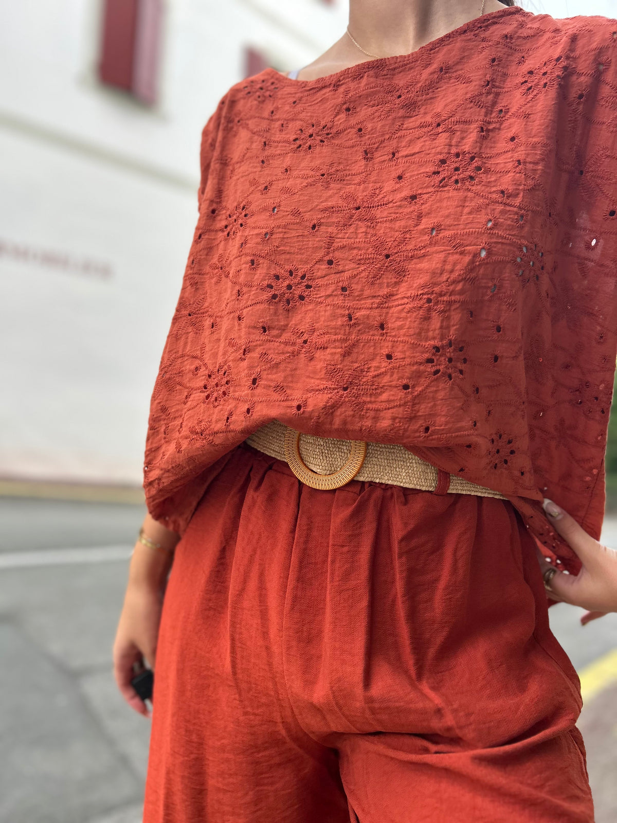 Short - effet lin - avec ceinture - plusieurs couleurs
