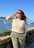Haut Col Bateau Beige