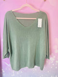 Combo “Sauge Chic” – Jupe fluide & pull doux