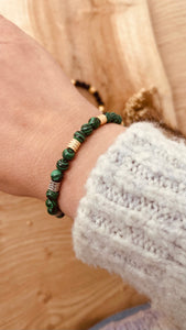 Bracelet élastique malachite