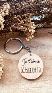 Porte clé en bois « Je T’aime Maman »