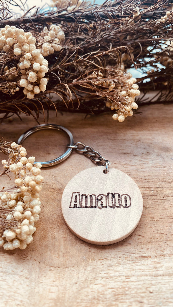 Porte clé en bois « Amatto »