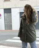 🌿 PARKA IMPERMÉABLE EFFET GOMME KAKI