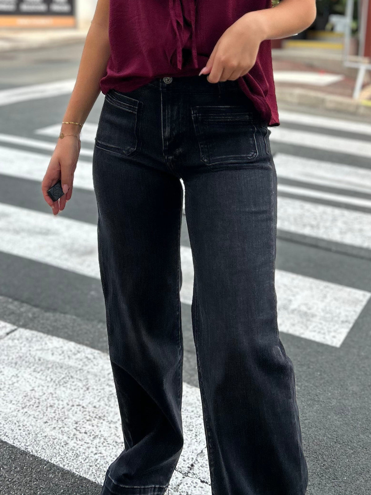 Jean Noir Délavé Femme | Poches | Du XS au XL | 68% Coton | Modadom