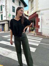 Pantalon Droit Kaki Femme | Tailles S au XL | 95% Coton | Modadom