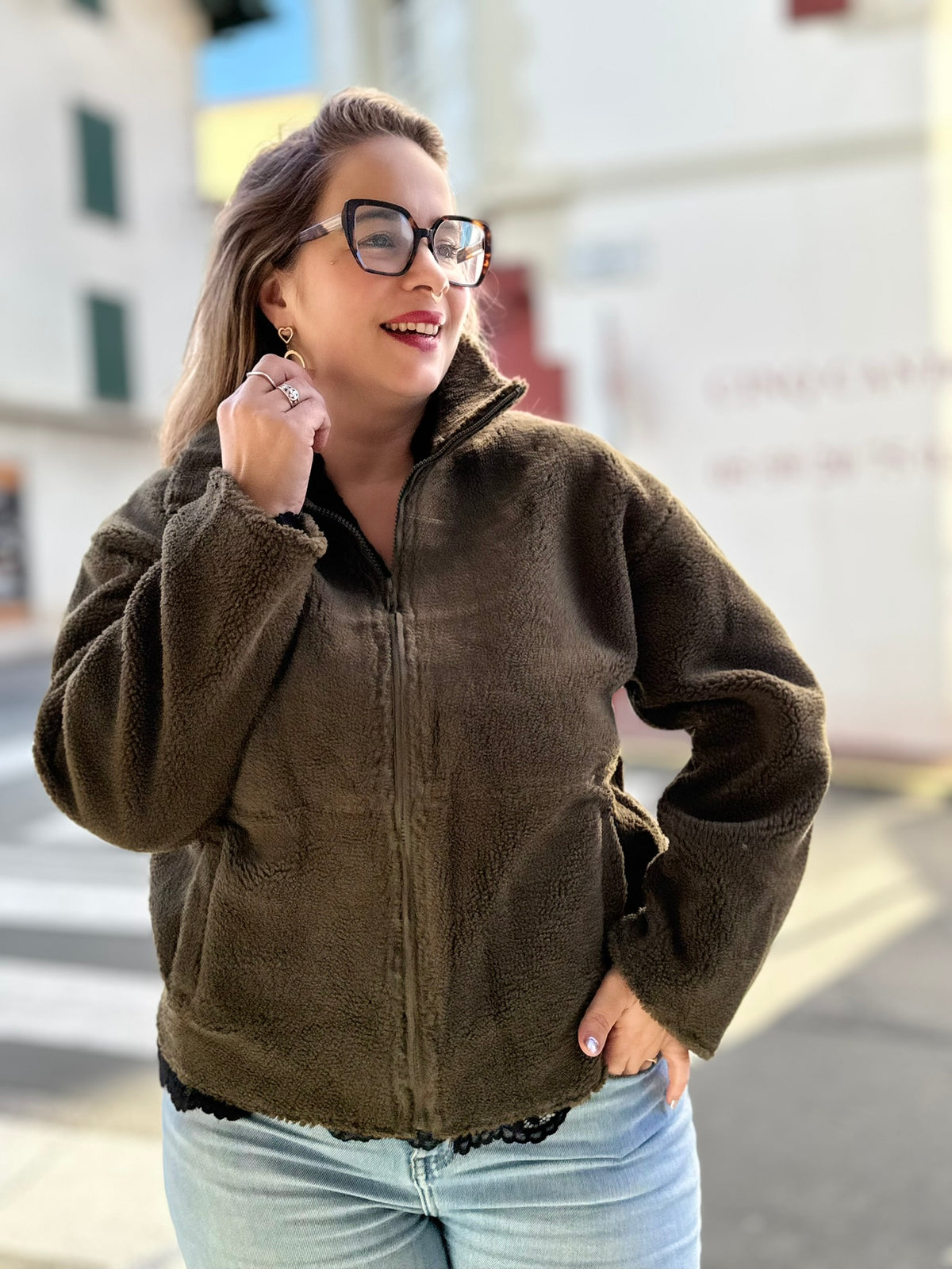 🧡🧸 Polaire Erica – Douceur & Style en Kaki