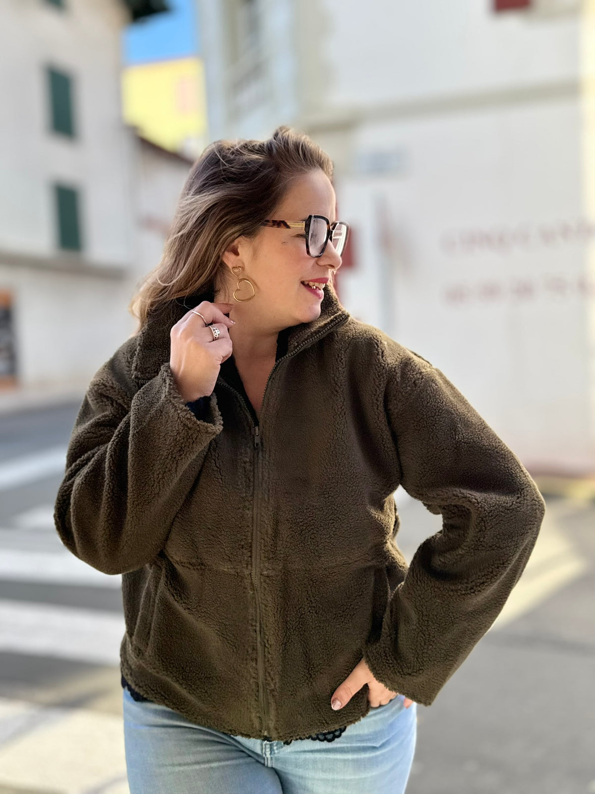 🧡🧸 Polaire Erica – Douceur & Style en Kaki