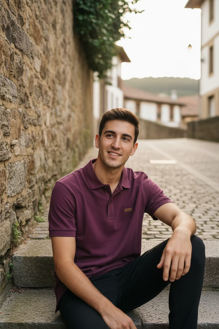 Polo EZ KEXA Violine – Maille Aérée Homme & Femme | Marque Basque