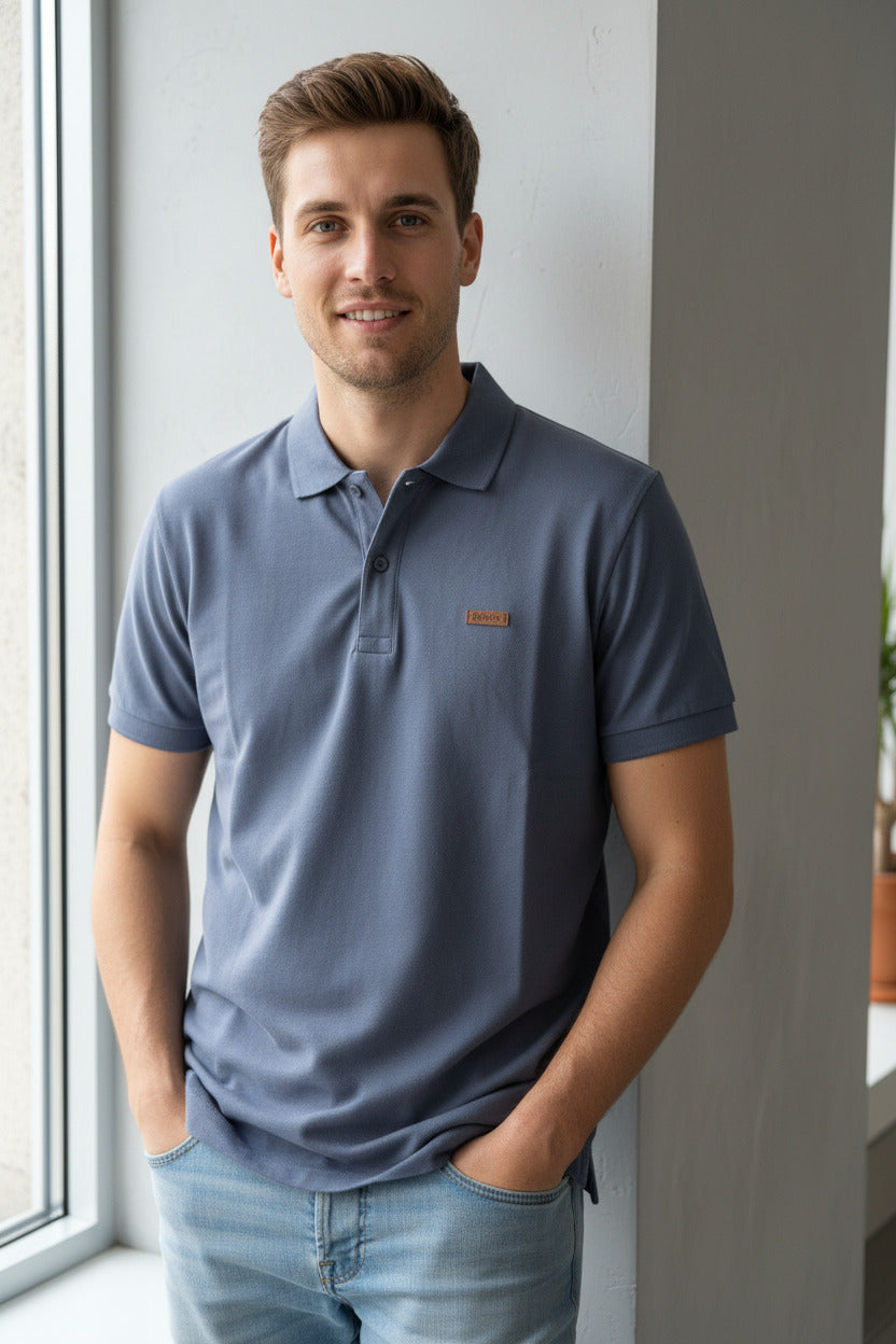Polo EZ KEXA Gris – Maille Aérée Homme & Femme | Marque Basque