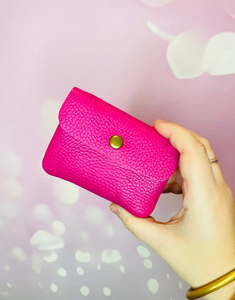 PORTE MONNAIE TENDANCE EN CUIR FUSHIA COMPACT ET PRATIQUE