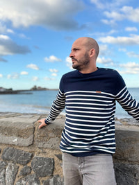 Pull marinière homme Ez Kexa MARINERA – Boutons à l’épaule