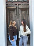 🐆 Pull chocolat – Détails léopard wild & chic