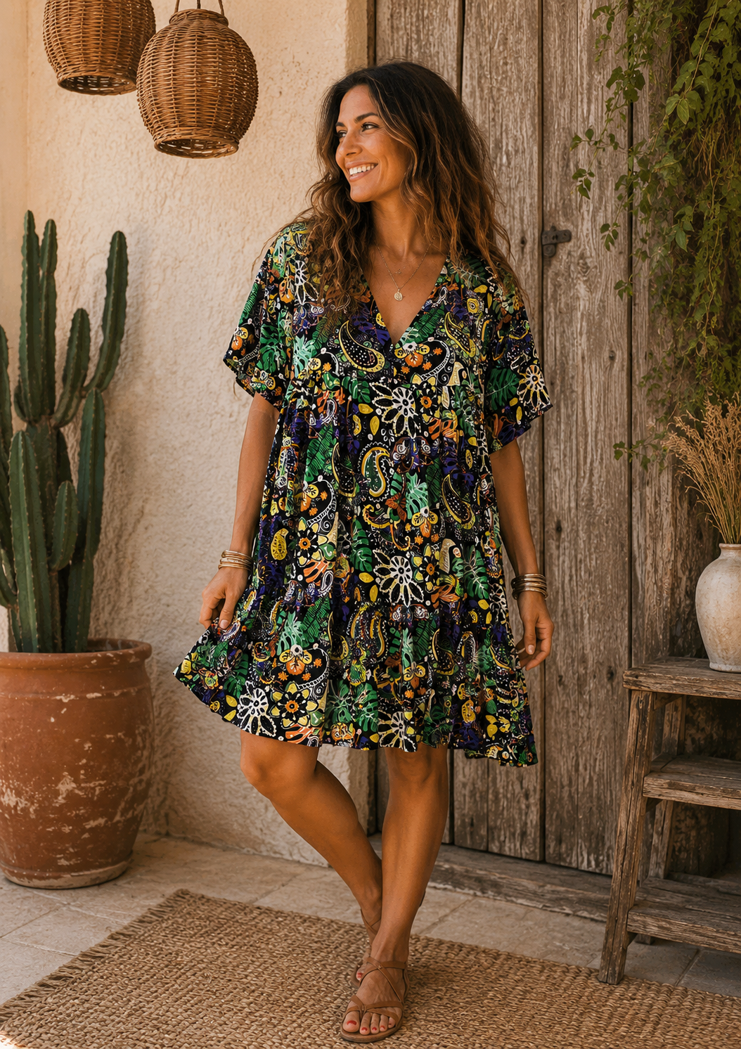 Robe Boho Oversize Imprimé Paisley – Taille Unique | 6 Coloris