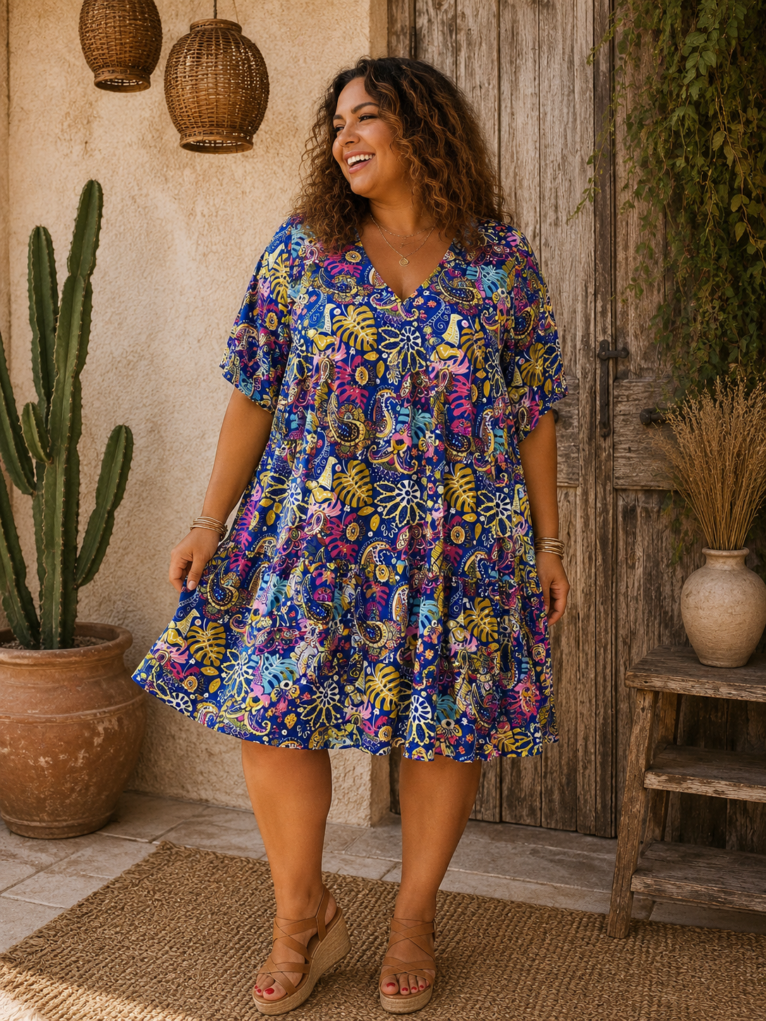 Robe Boho Oversize Imprimé Paisley – Taille Unique | 6 Coloris