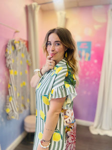 🍋 Robe “Citron Love” – imprimé fun & dos surprise