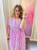 💖 Robe longue imprimé léopard rose – fun & féminine