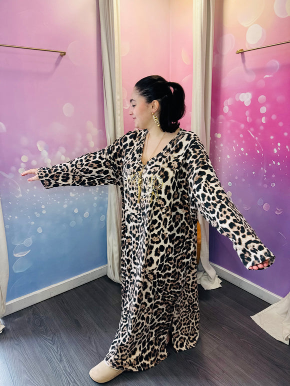 robe longue leopard 