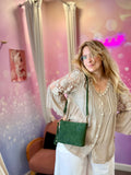 👜 Pochette en peau – Vert forêt
