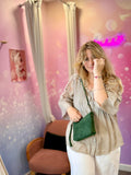 👜 Pochette en peau – Vert forêt